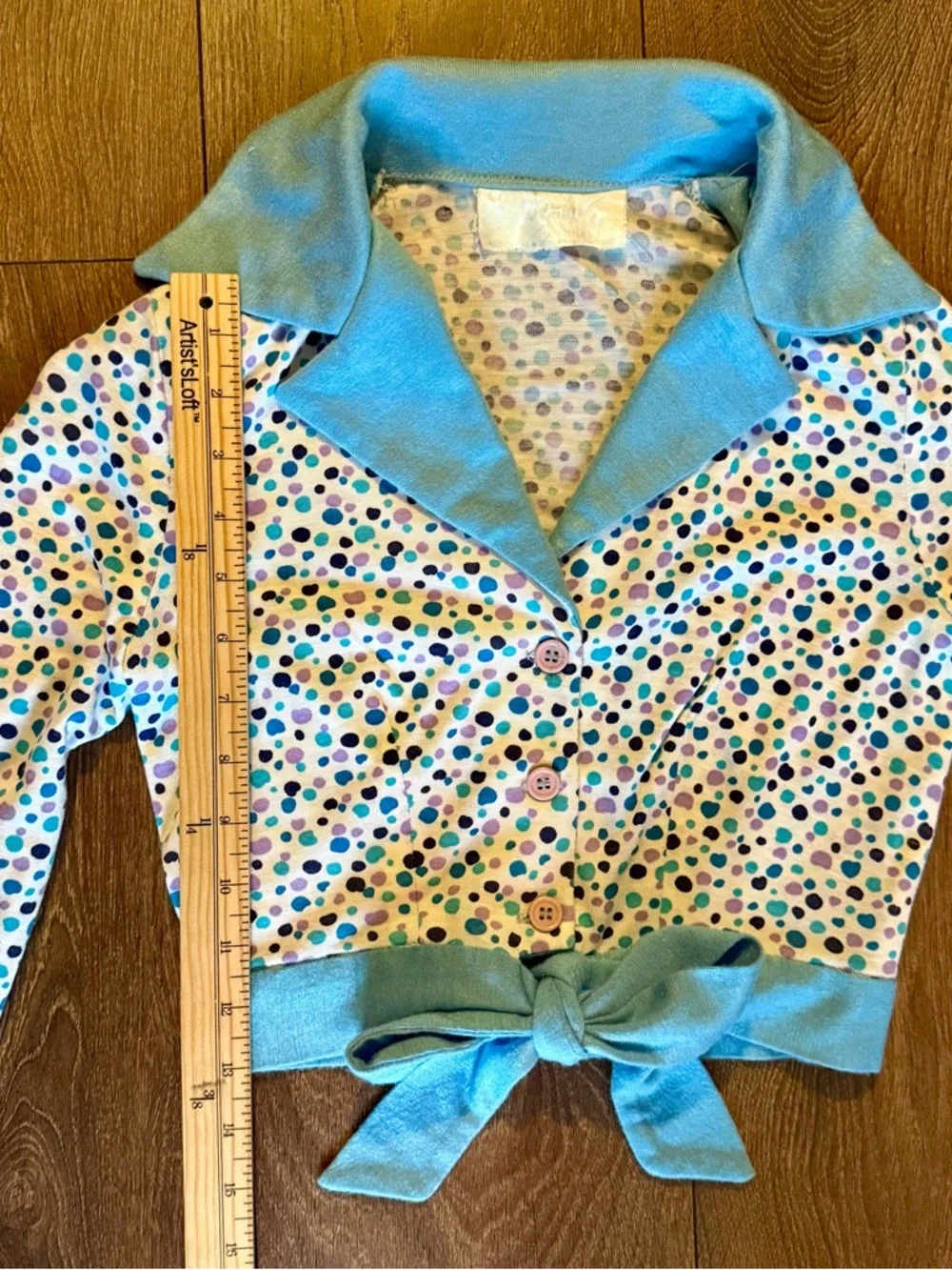 1970s Wendy Originals Top | Disco Polka Dot Long Sleeve - Picture 9 of 10